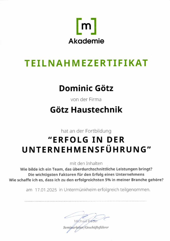 Zertifikat Handwerkskammer